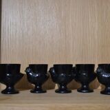 Set of 5 hen-shaped egg cups