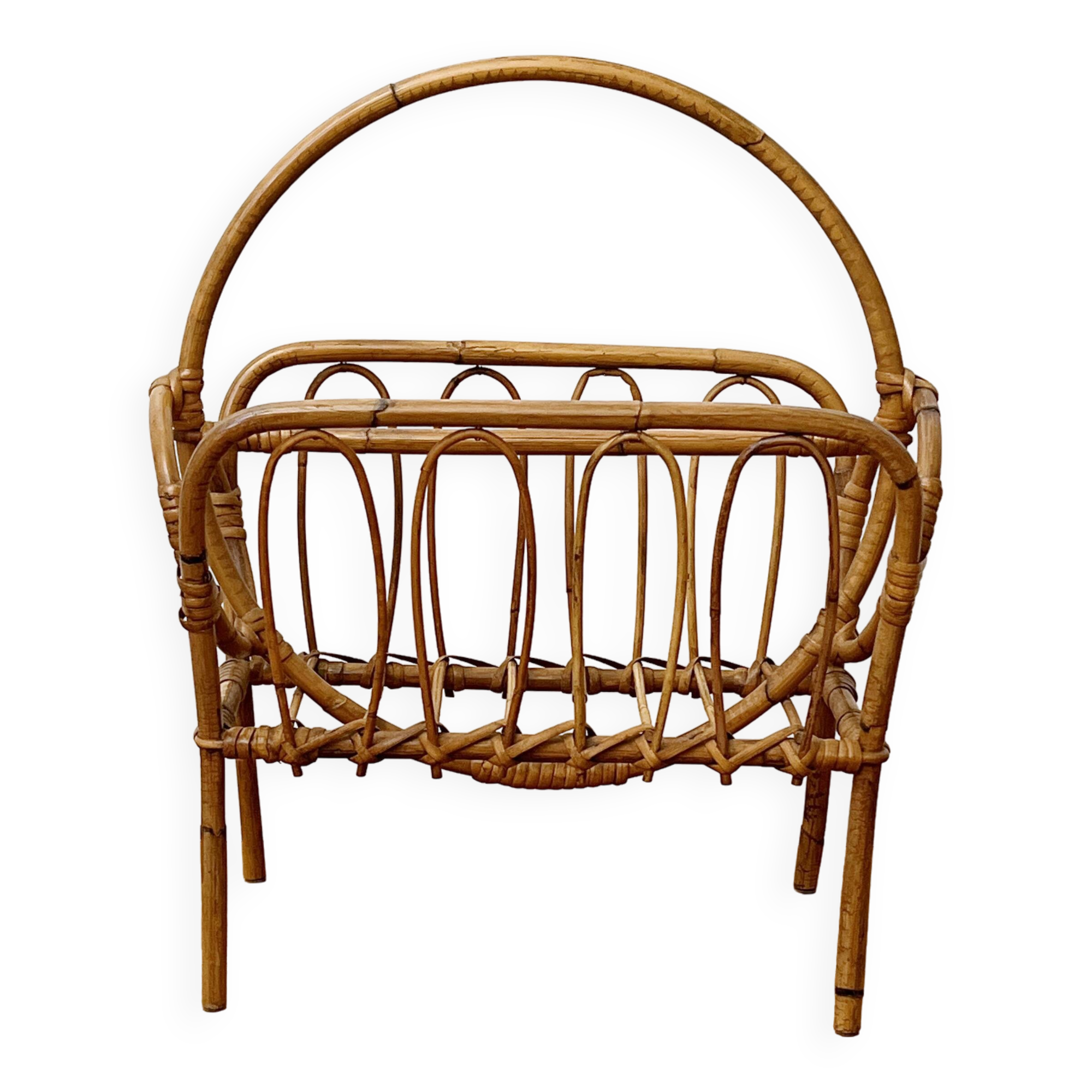 Rattan magazine rack