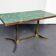 Coffee table with malachite top and brass frame, France, 1950s