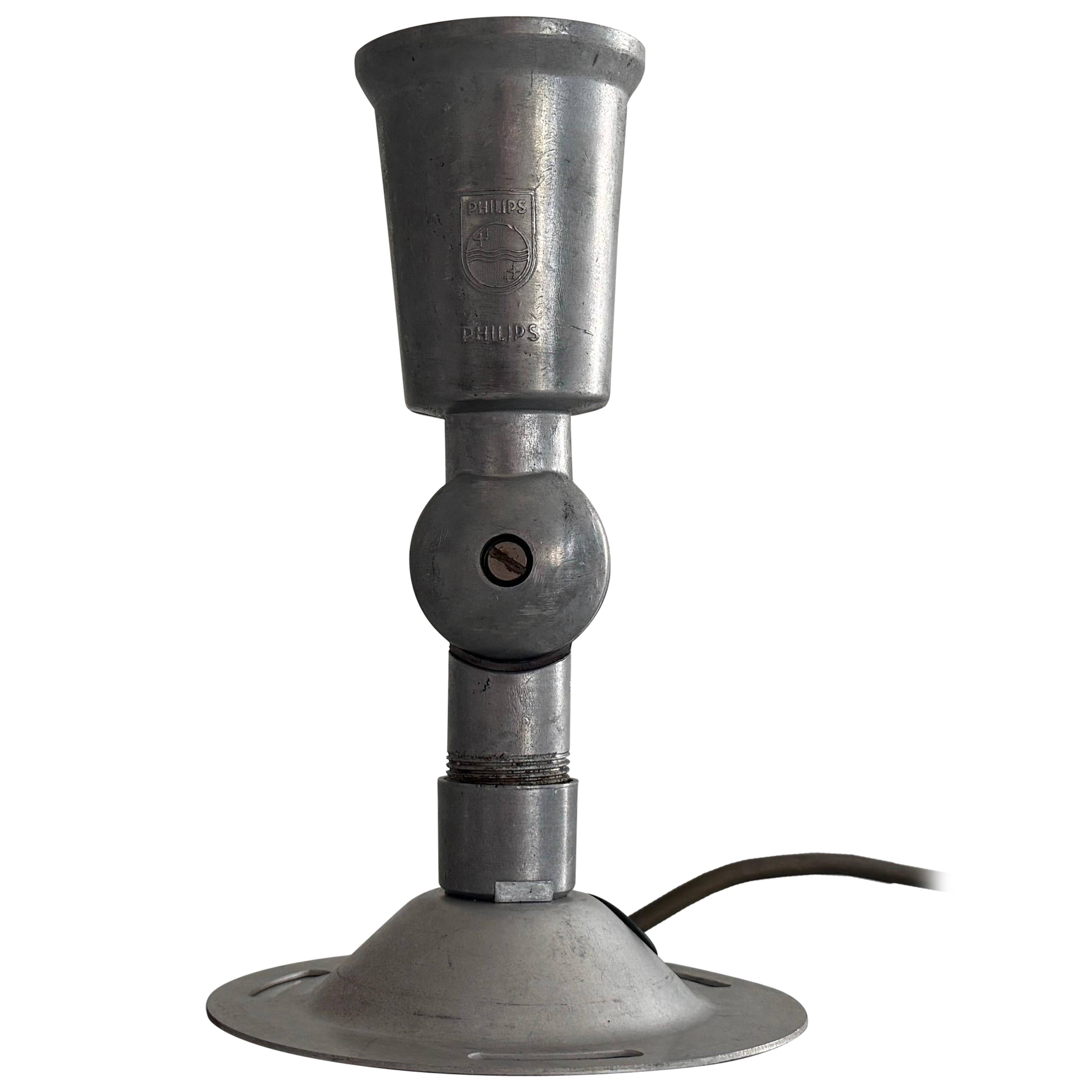 Adjustable head table lamp in aluminium by Philips, 1960s, Germany