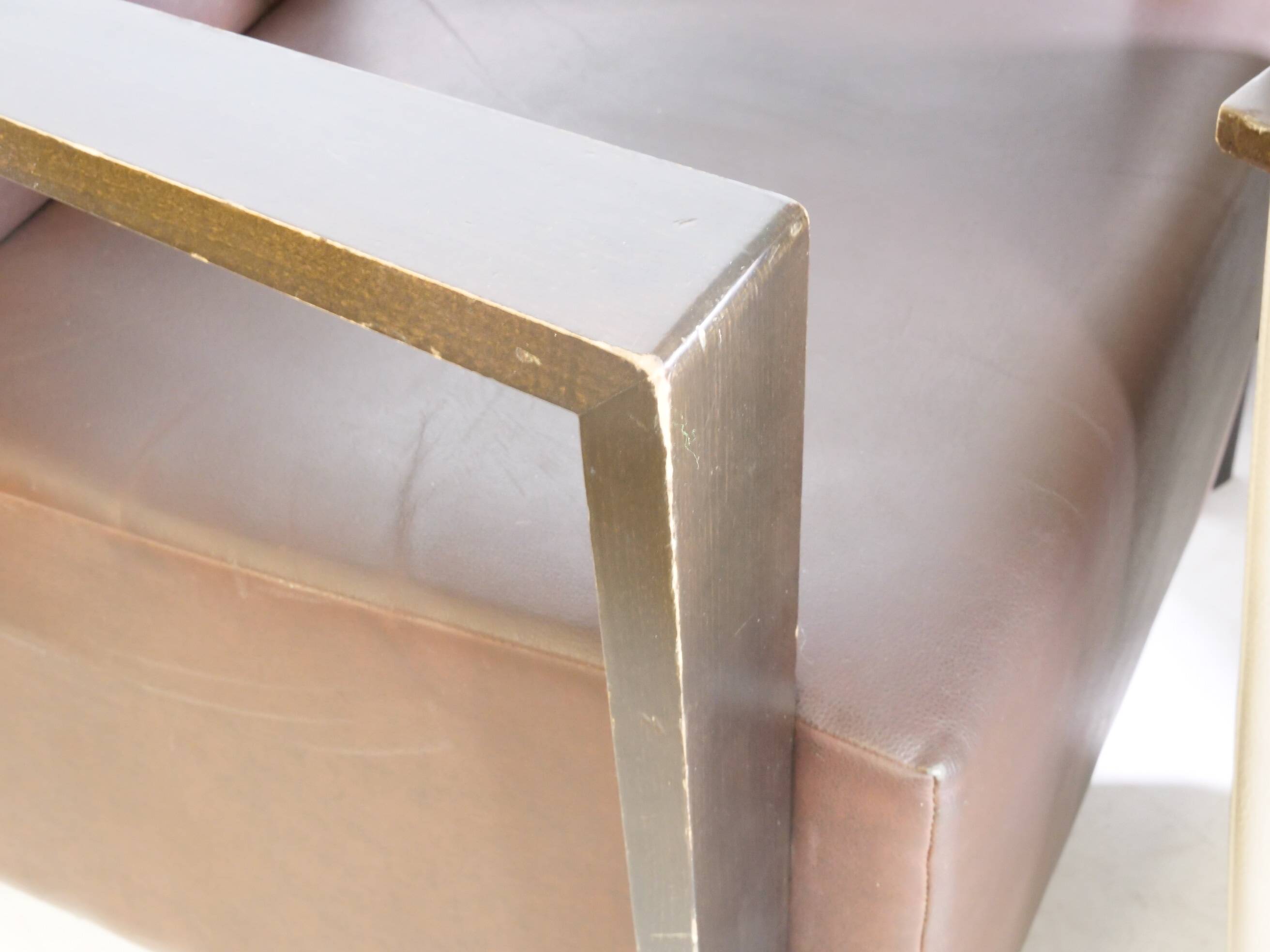 Franz Fertig Dresden leather armchair design, set of 5, 1960s