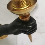 Pair of brass hand flare appliques