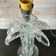 Important pair of Palm tree lamps in solid glass, Italian design ann.