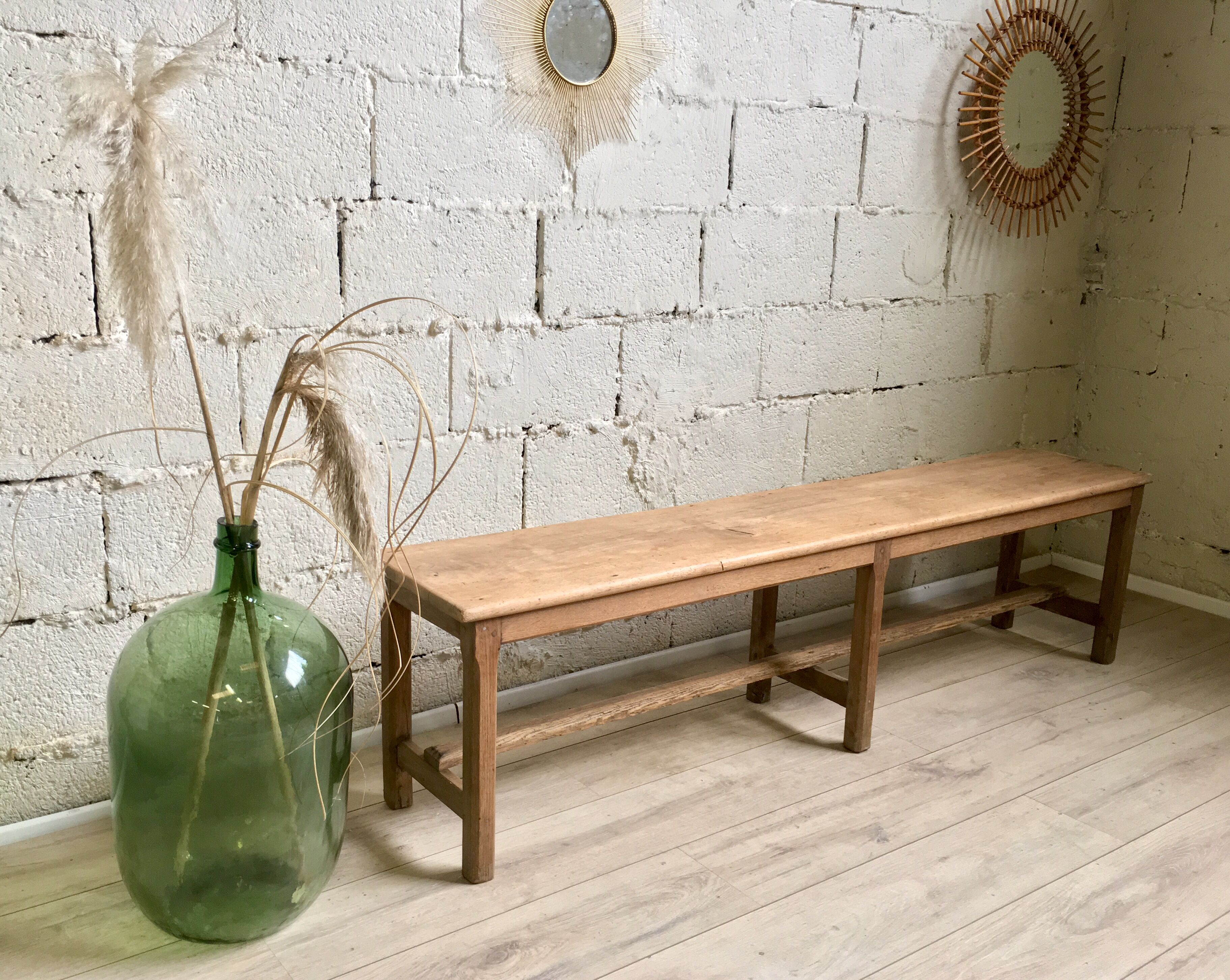 Old solid oak bench