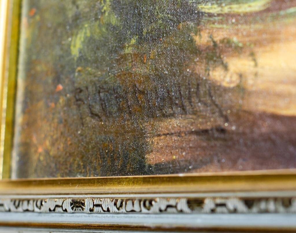 Forest Landscape, 20th Century, Oil on Canvas, Framed