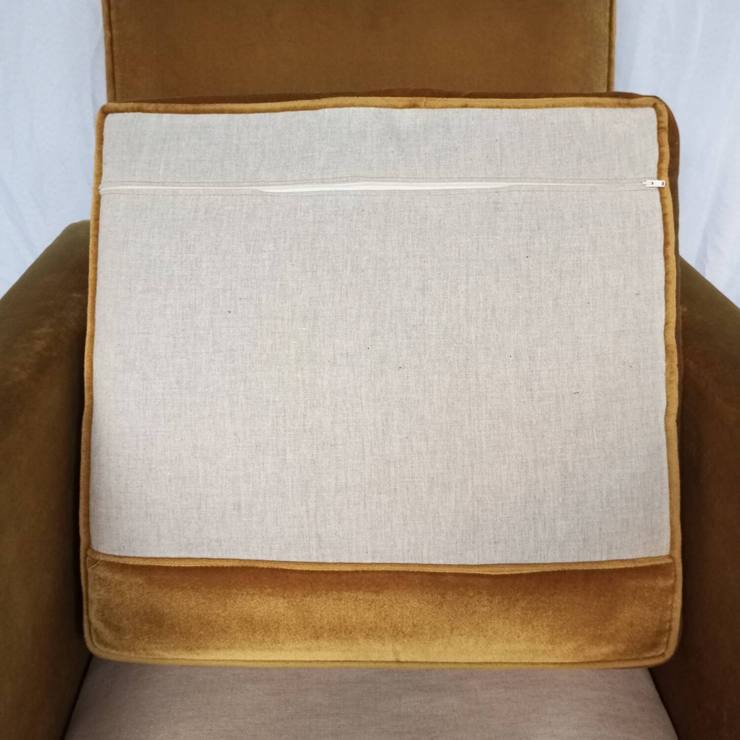 Vintage yellow velvet armchairs