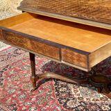 Table de milieu marqueterie et bronze époque Napoléon III - XIXe