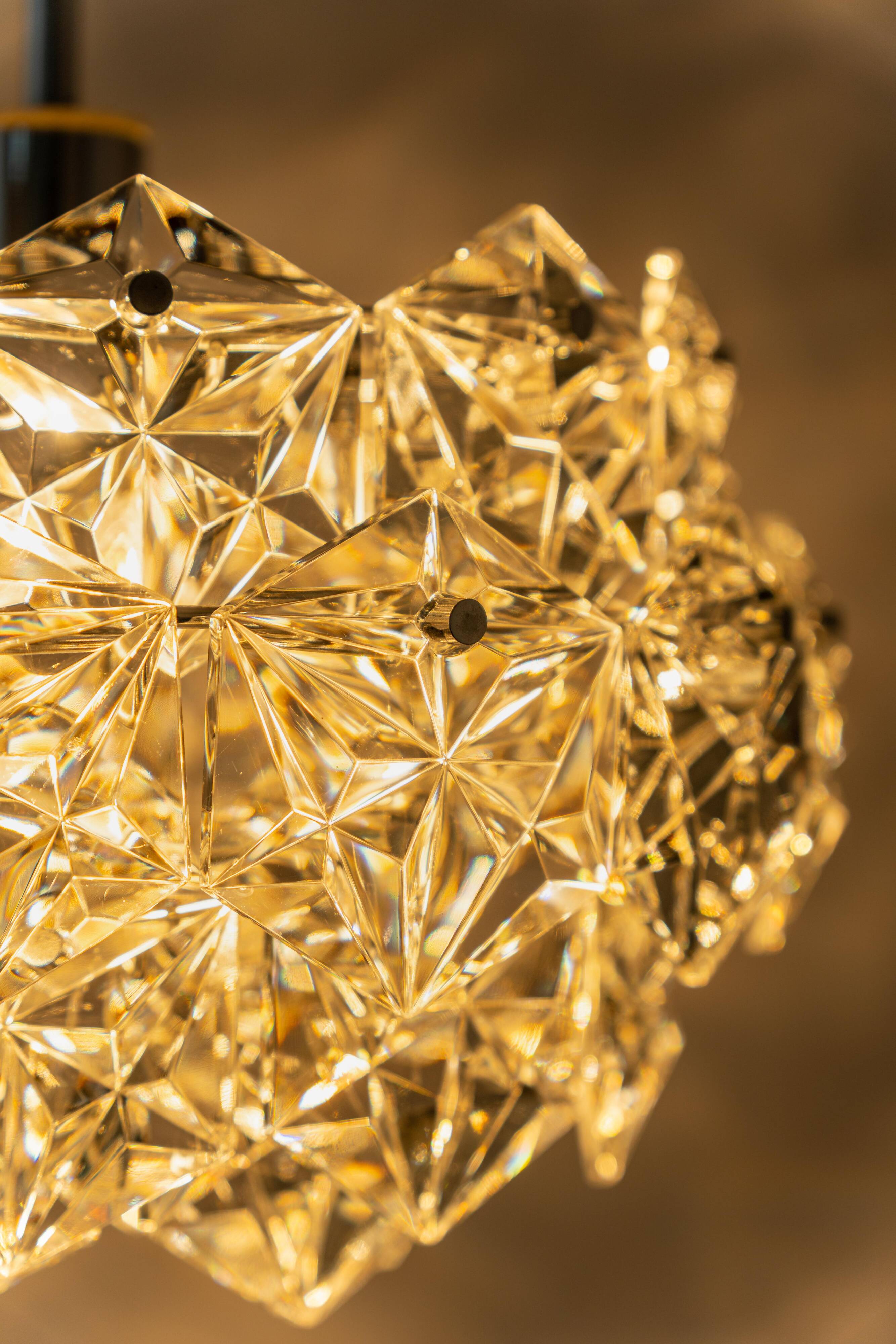 Small and Superb Pendant, Chrome and Crystal Glass by Kinkeldey, Germany, 1970