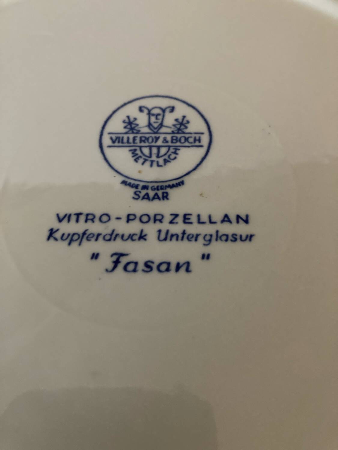 Villeroy and Boch Fasan / Blue Pheasant series flat plate