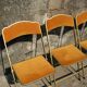 Lot de 6 chaises pliantes en velours et métal doré
