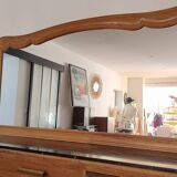 Grand miroir en chêne 1950