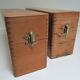 Deux boîtes à archives en bois de hêtre vintage
