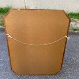 Vintage octagonal mirror in solid wood 65x33cm