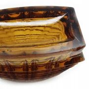 Optical vase, mid-century modern, yellow glass, designed by J. Drost, Ząbkowice, Poland, 1970s