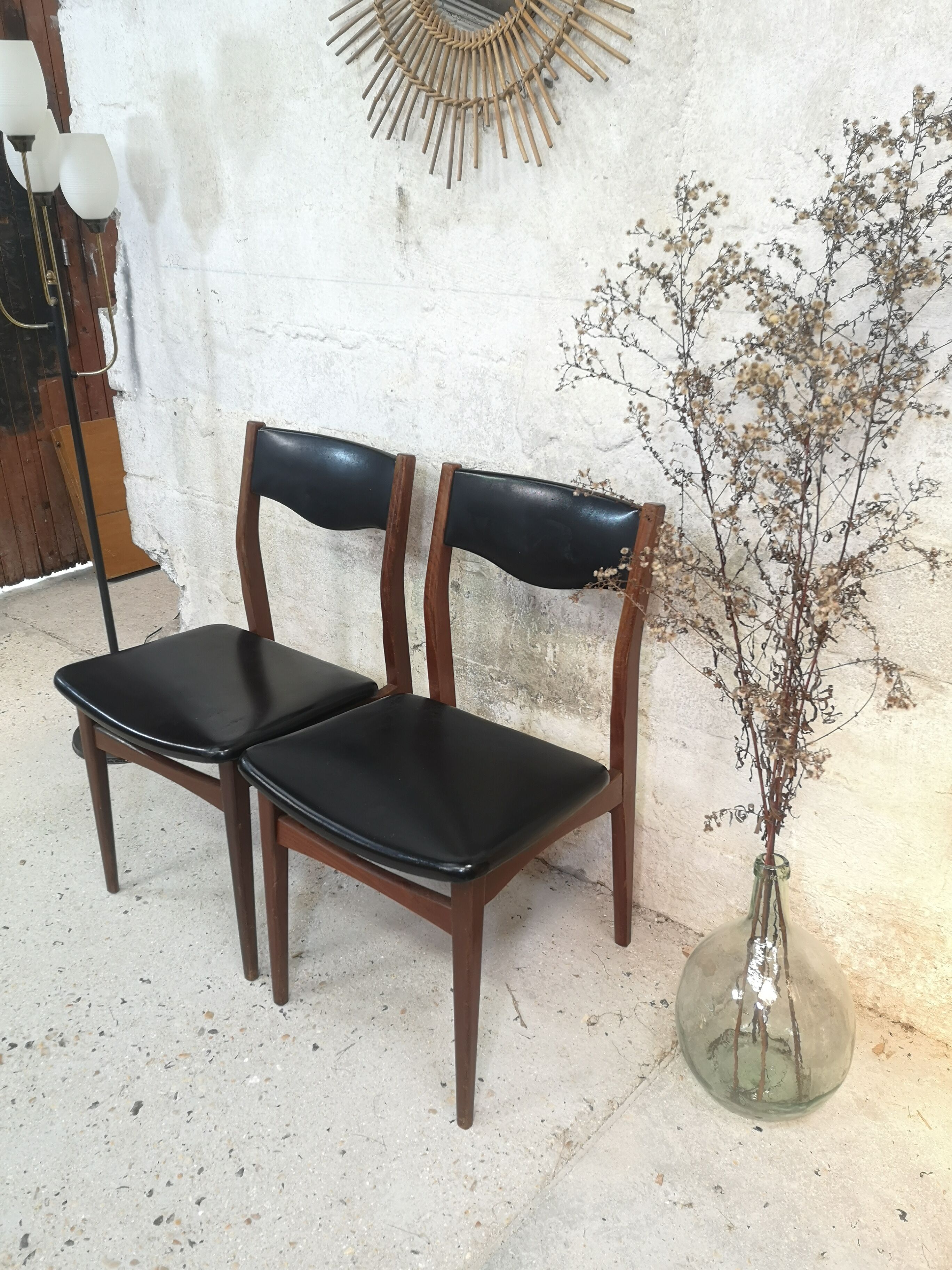Paire de chaises scandinaves 50/60 teck