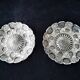 Pair of old coasters or carafes in molded pressed glass