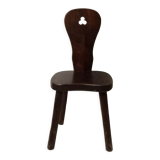 Ancienne chaise en bois brutaliste montage vintage