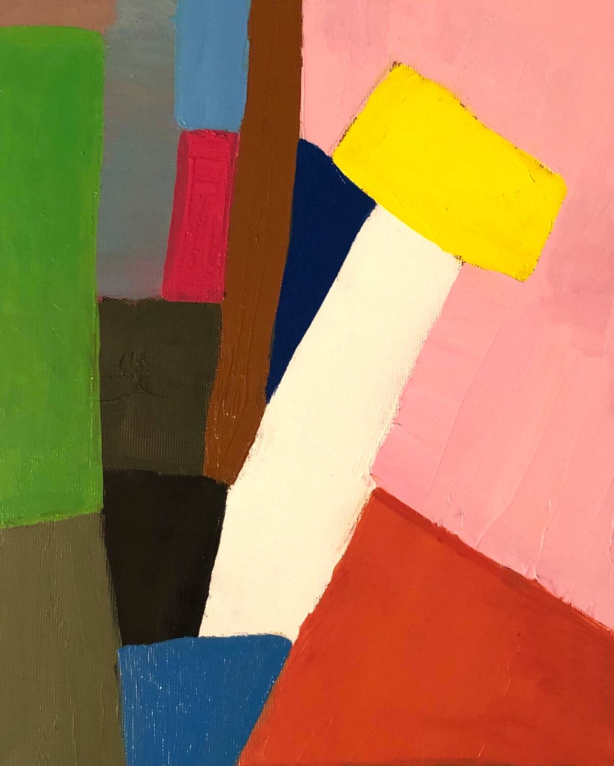 Tableau Huile Couteau Abstrait Rose