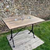 Vintage bistro table with solid oak top