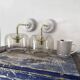 Pair of smoked glass wall sconces