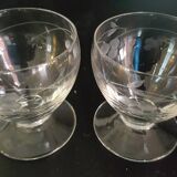 2 glasses blown and carved