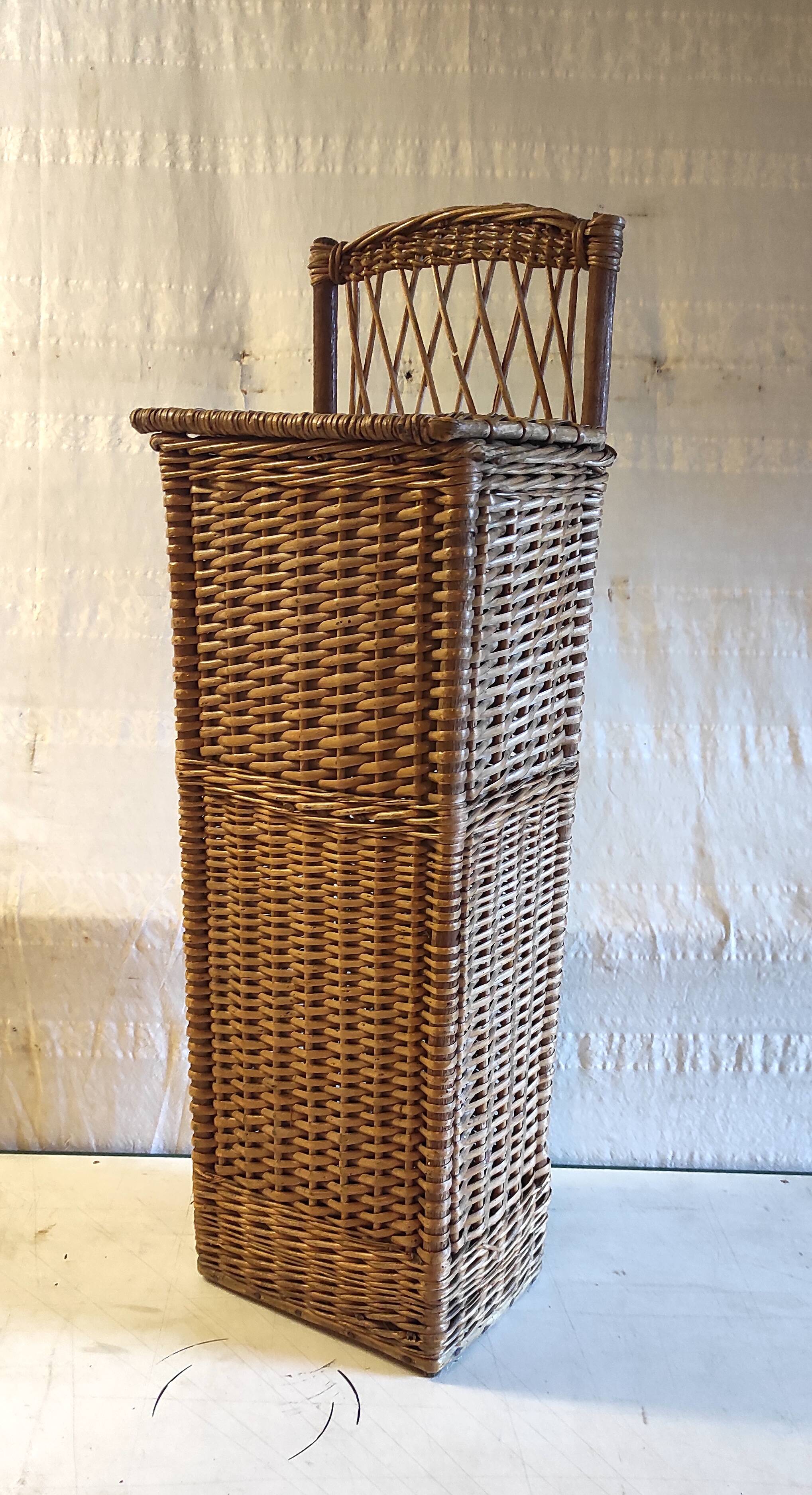 Wicker bread bin - mid-20th century
