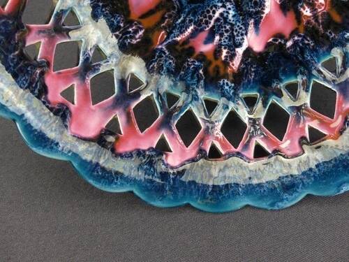 Openwork ceramic fruit bowl from Vallauris