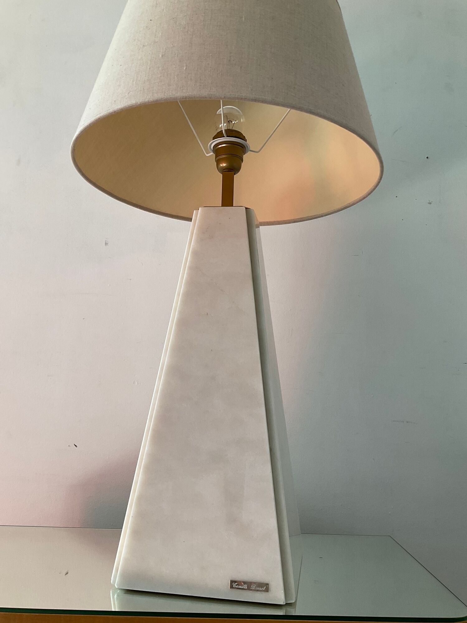 Lamp by Camille Breesch in marble 70s