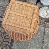 XL wicker and bamboo flowerpot 1960