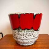 Vintage red ceramic planter