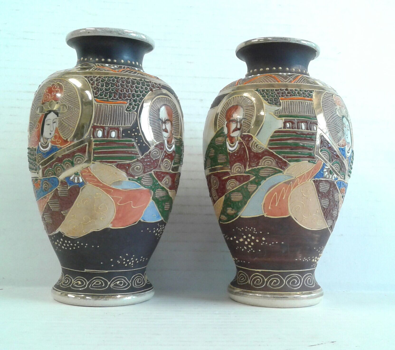 Pair Vases Satsuma