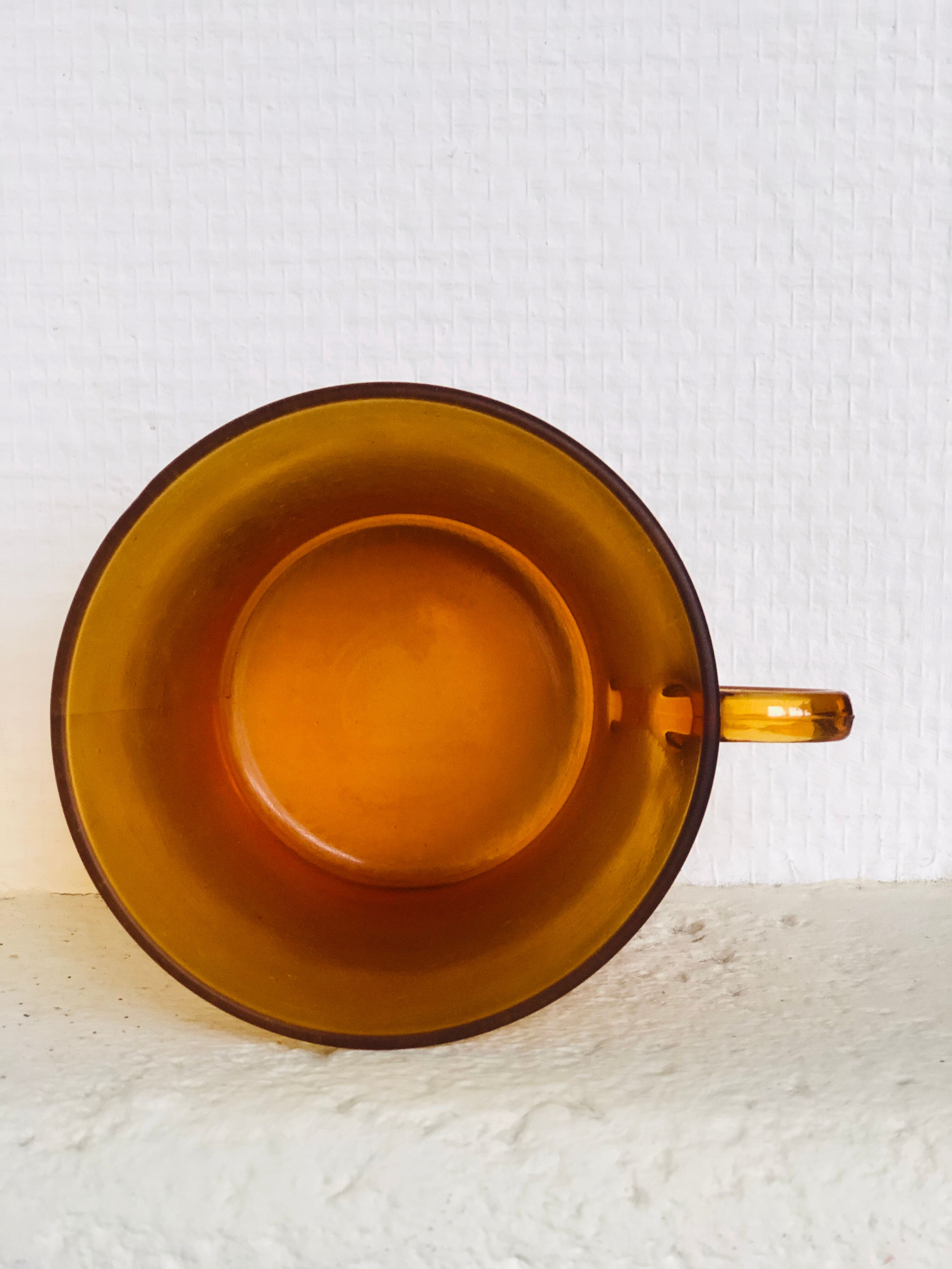 Large amber cup Duralex 70s