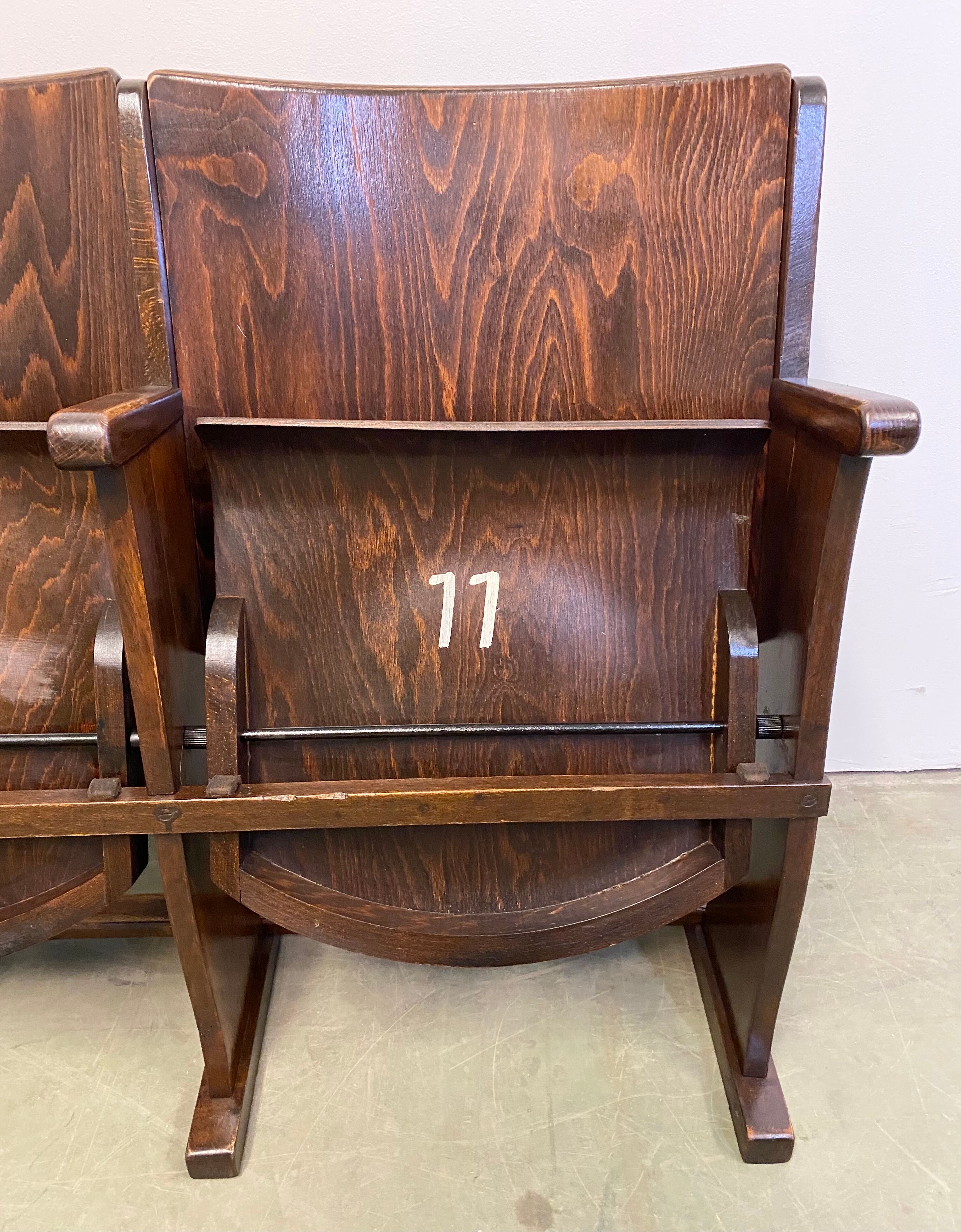 Vintage Two-Seat Cinema Bench from Ton 1950s