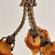 chandelier in Rococo style made of gilded bronze with 3 branches and tulips