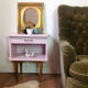 Pink vintage bedside table