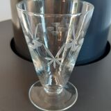 Set of 9 crystal wine glasses engraved 30s