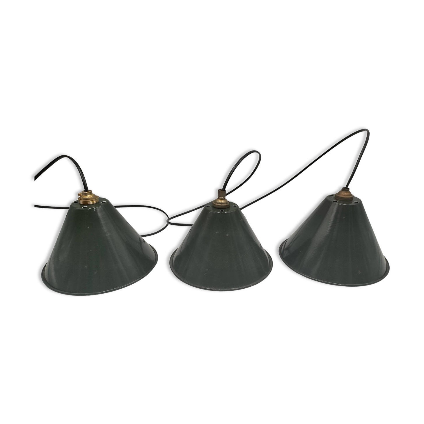 Enameled sheet metal pendant lights