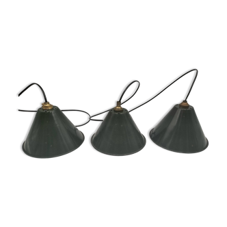 Enameled sheet metal pendant lights