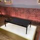 Coffee table Pierre Vandel glass and aluminum black circa 1970