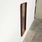 Minimalist mid-century German mirror in teak by Zier-Form, 1960s.