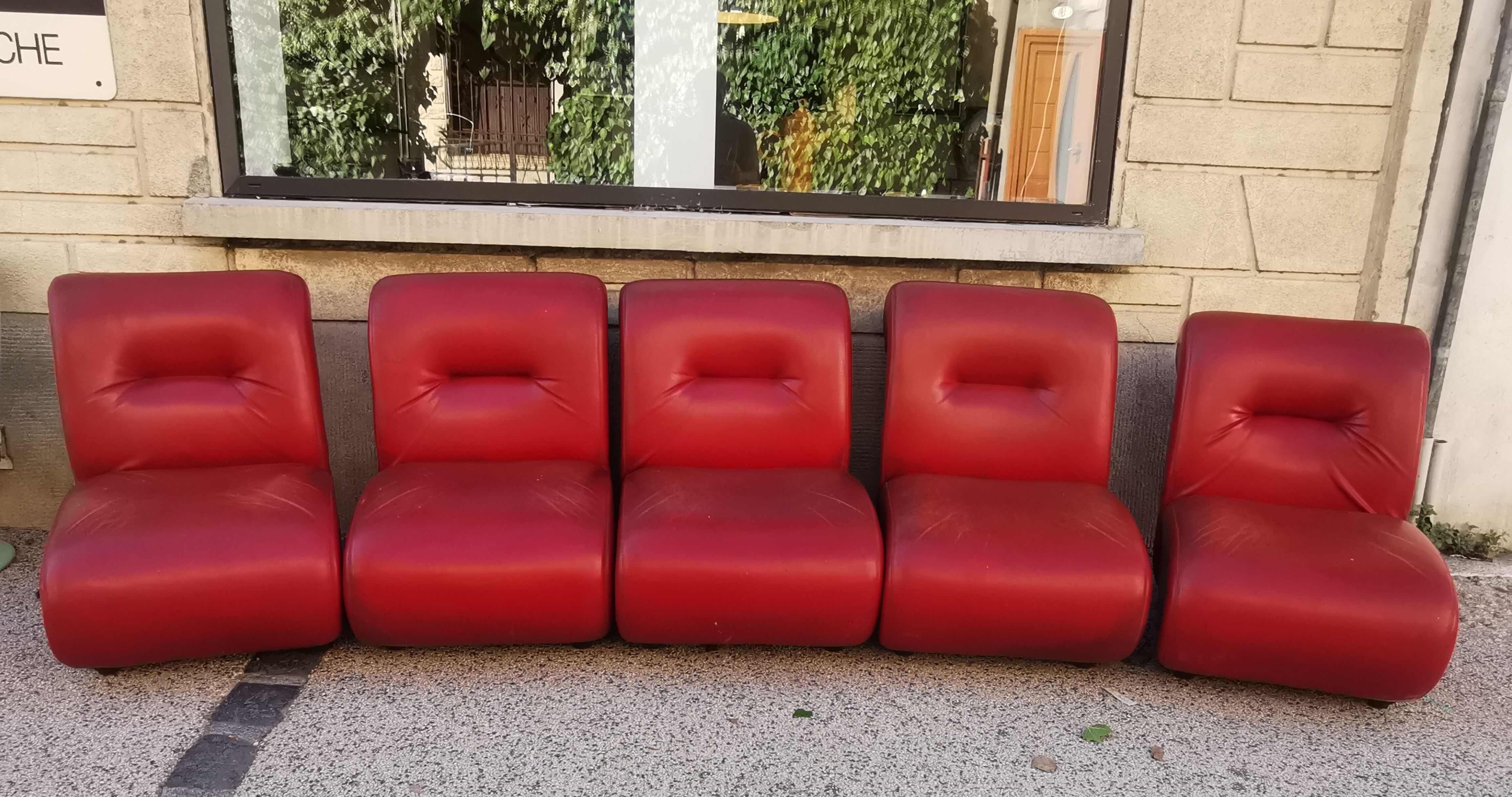 Suite of 5 vintage modular armchairs 60s