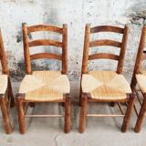 4 brutalist chairs 50s