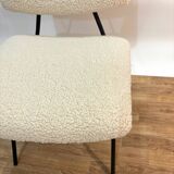 Set of 4 reupholstered Pierre Guariche chairs