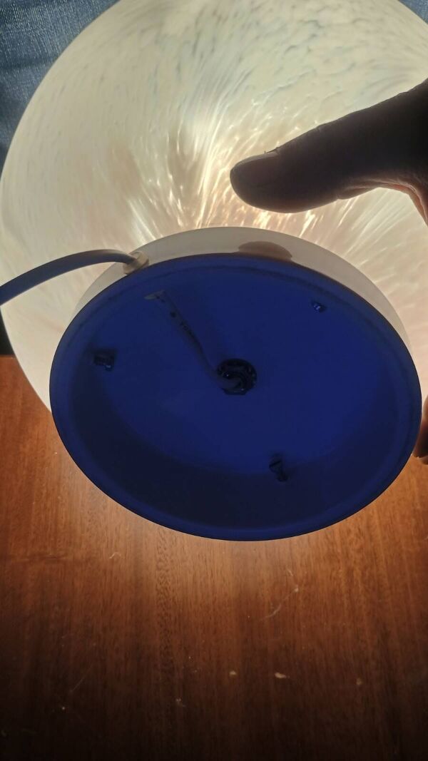 Lampe œuf Domec, verre moucheté de Vianne 1970