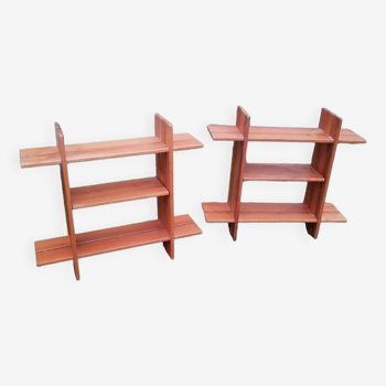 Pair of Maison Regain elm shelves