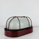 Prisma industrial bulkhead wall light, red, vintage