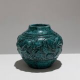 Vase pansu en grès émaillé, 1930s