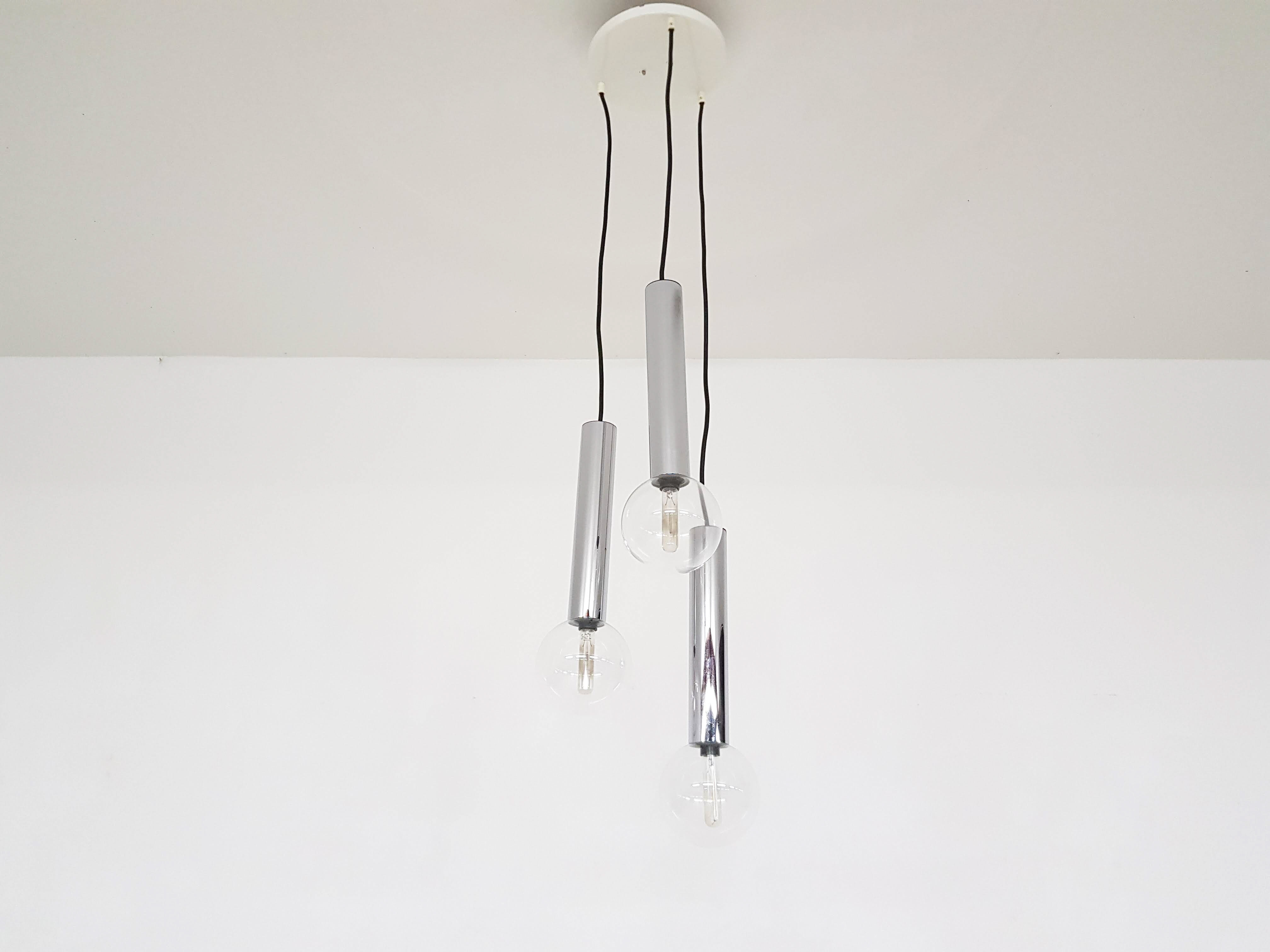 3x globe Pendant light by Staff leuchten, Germany 1960’s