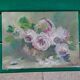 Oil on canvas basket and flowers signed