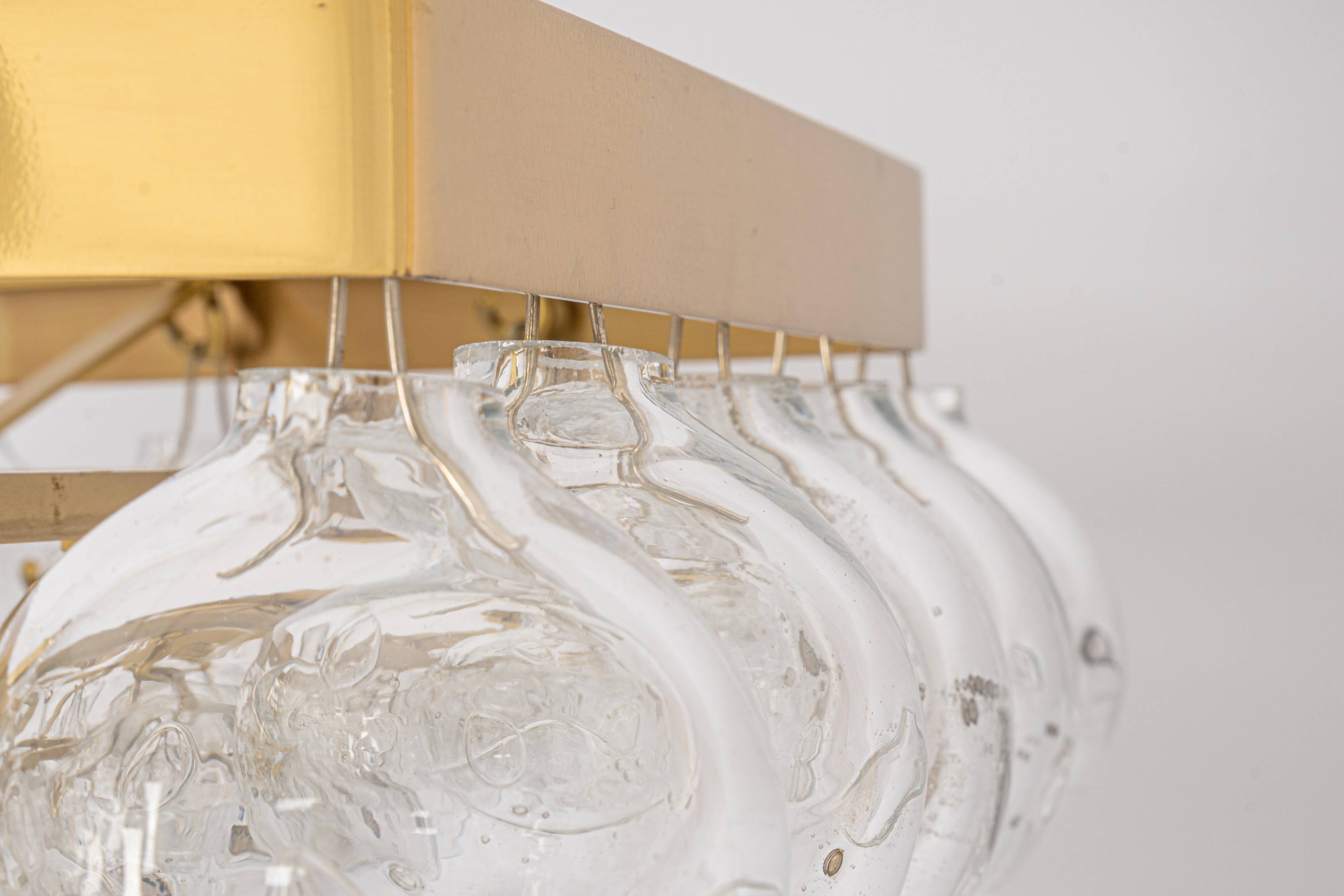 Extra-large glass Tulip chandelier by Kaiser, Germany, 1960s.